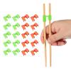 uxcell 20 Pcs Chopsticks Helper, Reusable Training Chopstick Hinges Connector Practice Chop Sticks Helpers for Adult Beginners Learners, Green/Orange Red view 1