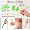 uxcell 20 Pcs Chopsticks Helper, Reusable Training Chopstick Hinges Connector Practice Chop Sticks Helpers for Adult Beginners Learners, Green/Orange Red view 2