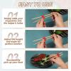 uxcell 20 Pcs Chopsticks Helper, Reusable Training Chopstick Hinges Connector Practice Chop Sticks Helpers for Adult Beginners Learners, Green/Orange Red view 4