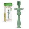 haakaa 360 Baby Toothbrush with Suction Base - Gentle Cleaning for Toddler's Self-Brushing Training, Food-Grade Silicone, Adjustable Safety Shield - Jade (1 Piece) view 1
