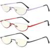 TOVEEN Half Lens Reading Glasses Blue Light Blocking, Half Moon Frame Semi Rim Spring Hinge Readers with Case for Men Women Black/Red/Purple 3 Pack +2.25 view 1