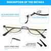 TOVEEN Half Lens Reading Glasses Blue Light Blocking, Half Moon Frame Semi Rim Spring Hinge Readers with Case for Men Women Black/Red/Purple 3 Pack +2.25 view 4