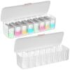 2-Piece Contact Lens Organizer with 8 Slots, Clear Daily Storage Box with Lid, Large Capacity Plastic Cosmetic Holder view 1