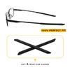 2 Pairs Ear Socks Replacement Temple Sleeves for Oakley Foil RQ OX3036 Eyeglasses Frame, Silicone Soft Black Ear Tips view 2