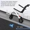 Folding Wheelchair Lightweight Portable Transit Travel Chair for Adults, Ergonomic Design with Adjustable Safety Strap, Carbon Steel Frame, PU Wheels, Smooth Ride, 8.2KG Weight, 200 lbs Capacity (S) view 3