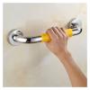 Grab Bars 304 Stainless Steel Wall Mounted Polished Finish Safety Support Rail Elderly/Disabled Handrails Aid Hold Handle for Toilet/Shower Bathroom with Yellow Nylon Ant,38cm view 3