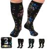 AMITOFO Plus Size Compression Socks 20-30mmHg Wide Calf for Men Women, Extra Large Compression Stockings Support for Running, Travel, Nurses, Pregnancy (3 Pairs) view 1