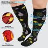 AMITOFO Plus Size Compression Socks 20-30mmHg Wide Calf for Men Women, Extra Large Compression Stockings Support for Running, Travel, Nurses, Pregnancy (3 Pairs) view 2