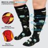AMITOFO Plus Size Compression Socks 20-30mmHg Wide Calf for Men Women, Extra Large Compression Stockings Support for Running, Travel, Nurses, Pregnancy (3 Pairs) view 2
