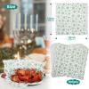 GeeRic Waxed Deli Paper Sheets 100 Pcs, Merry Christmas Food Basket Liners for Sandwiches Fries 12 * 12 Inch,X'Mas Burgers Deli Wrap Wax Paper Sheets Snowflakes Green view 2
