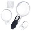 Portable LED Illuminated Magnifying Glass Set. Magnifier with Lights Compatible with Seniors, Macular Degeneration, Maps, Jewelry, Coins, Watch Computer Repair, Hobbies, Stamps (3Lens (2.5X + 5 view 1