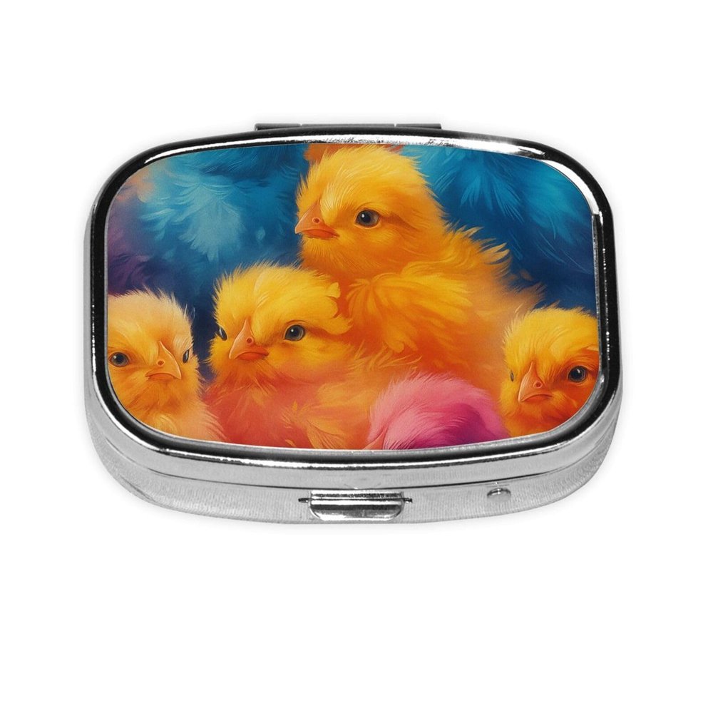 Colorful Chick Pill Box Portable Mini Pill Organizer Case