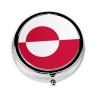 Greenland Flag Pill Box Patriotic Small Pill Case Cute Round Portable Travel Medicine Organizer for Pocket Purse view 1