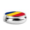 Flag of Romania Pill Box Patriotic Small Pill Case Cute Round Portable Travel Medicine Organizer for Pocket Purse view 3