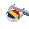Flag of Romania Pill Box Patriotic Small Pill Case Cute Round Portable Travel Medicine Organizer for Pocket Purse view 4