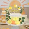 Rsstarxi Happy Birthday Cake Topper Decorations with Juicy Lemon Slices Leaves Cake Pick Decorations for Baby Shower Birthday Party DIY Cake Decorations view 3