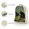 QMKVBSN 8 Pieces Muslin Bags Black Bears Drawstring Bag Fabric Gift Pouches Bulk Sachet Reusable Grocery Bag for Jewelry Party Wedding Home Storage Bags view 3