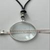 10X Magnifying Glass Necklace, Silver Magnifier Pendant, Powerful Optical Magnifier with Black Agate Healing Gem Stone Crystal on Satin Cord. for Reading, Shoping, Sewing. view 3