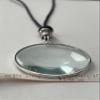 10X Magnifying Glass Necklace, Silver Magnifier Pendant, Powerful Optical Magnifier with Black Agate Healing Gem Stone Crystal on Satin Cord. for Reading, Shoping, Sewing. view 4