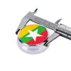 Myanmar Flag Pill Box Patriotic Small Pill Case Cute Round Portable Travel Medicine Organizer for Pocket Purse view 4
