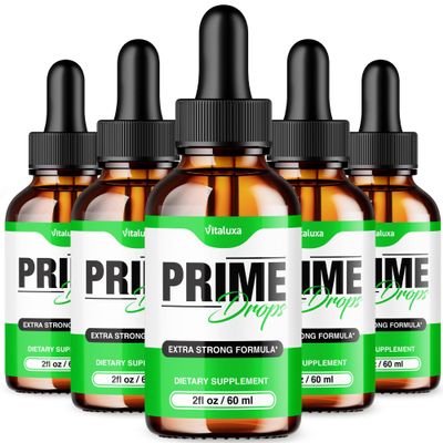 (5 Pack) Prime Drops for Men, Extra Strength Prime Drops Liquid Supplement Performance Blend All Natural Support, PrimeDrops Advanced Formula Vitamins for Health Wellness Reviews (10oz)