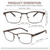FEIVSN 2 Pack Mens Bifocal Reading Glasses Bi Focal Matel Rectangle Readers Spring Hinge Far/Near Dual-use Eyeglasses, Black + Brown Frame, +2.00 view 2