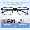 FEIVSN 2 Pack Mens Bifocal Reading Glasses Bi Focal Matel Rectangle Readers Spring Hinge Far/Near Dual-use Eyeglasses, Black + Brown Frame, +2.00 view 4