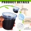 100 Sets Disposable Stemless Glasses With Strawless Sip Lids,PET Drinking Cups,Clear Plastic Coffee Cup for Iced Coffee, Smoothie, Cold Beverage, Drink Shop and Christmas Party Supply (Blue, 12 oz) view 3