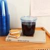 100 Sets Disposable Stemless Glasses With Strawless Sip Lids,PET Drinking Cups,Clear Plastic Coffee Cup for Iced Coffee, Smoothie, Cold Beverage, Drink Shop and Christmas Party Supply (Blue, 12 oz) view 4