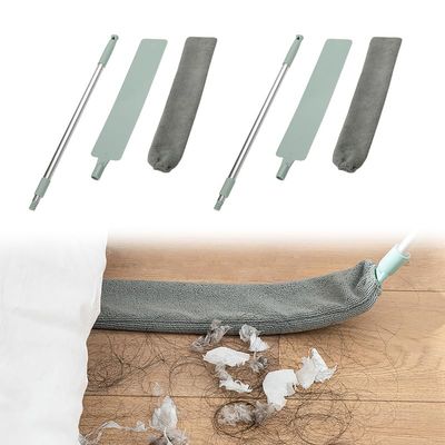 2025 Upgraded Retractable Gap Dust Cleaning Artifact |Extendable Duster for Hard-to-Reach Areas |Reusable Washable Dusting Wand for Home,Ceiling,Blinds,Under Furniture (Light Blue, 2 PCS)