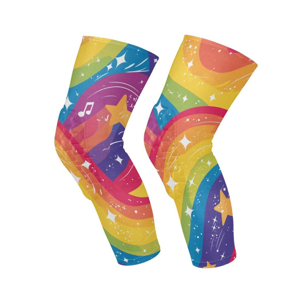 Colorful Rainbow Waves knee brace for men (A pair) Joint Pain Relief knee pads for women for Bike, Yoga, Baseball, Skateboard