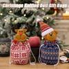 Christmas Knitted Doll Gift Bags, Christma Doll Storage Bag, Christmas Gift Bags Zipper Design, Cute Large Space Christma Candy Bag, Durable and Reliable for Presents Candy Fruit (2pcs-D) view 2