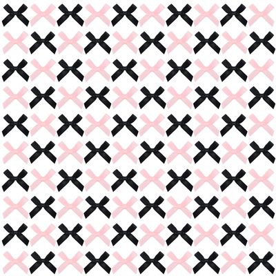 100PCS Mini Bows for Crafts, Black and Pink Small Ribbon Bows for Gift Wrapping Wedding Cake Decoration Card Making Party Decor