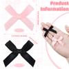 100PCS Mini Bows for Crafts, Black and Pink Small Ribbon Bows for Gift Wrapping Wedding Cake Decoration Card Making Party Decor view 2