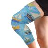 Art Oil Painting Blue Boat knee brace women (Pack of 2) Joint Pain Relief knee pad sleeves for Gardening, Bike, Climbing, Baseball view 2