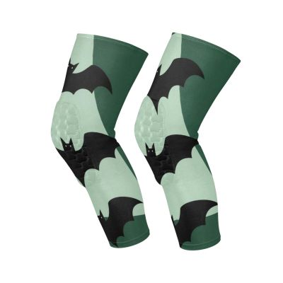 Minimalist Halloween Bats Green knee brace (A pair) Relieve Muscle Pressure knee protector for Baseball, Yoga, Wrestling, Tennis