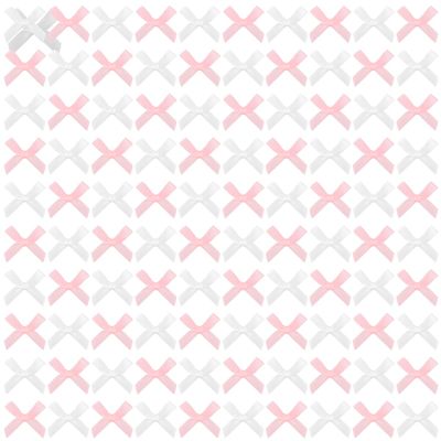 100PCS Mini Bows for Crafts, White and Pink Small Ribbon Bows for Gift Wrapping Wedding Cake Decoration Card Making Party Decor
