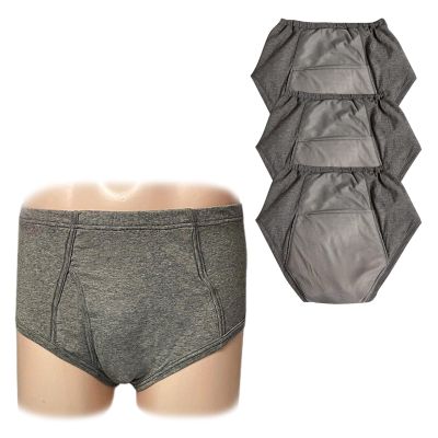 Reusable Cotton Incontinence Underwear for Men, Mens Reusable 500ML Absorbent Urinary Leak Proof Brief, 4-Layer Design (XX-Large, Count, 3)