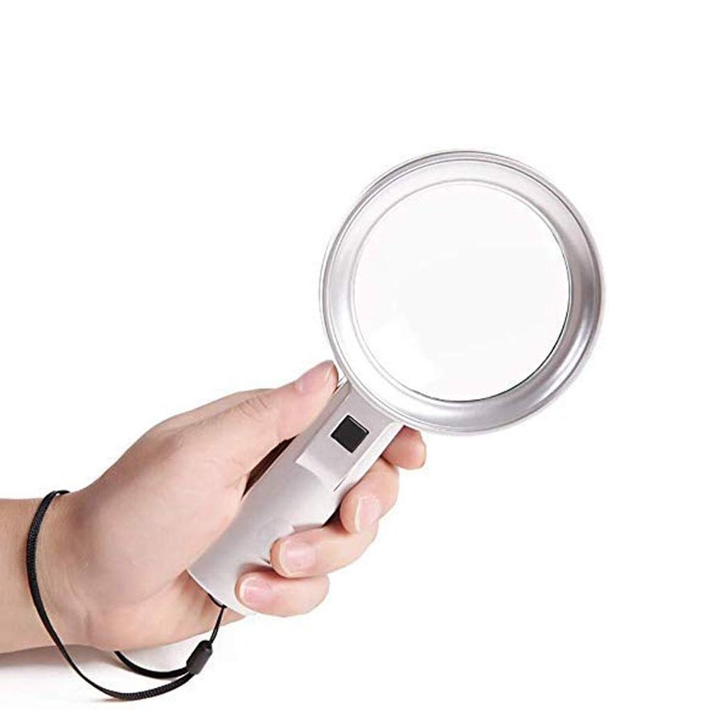 10X Magnifying Glass Handheld,with Light, Lighted Magnifier for Reading, Jewelers Reading Elderly Interesting