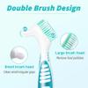 4 Pcs Denture Brush Set for False Teeth with White Carrying Case, Denture Toothbrushes with Double Sided Design, Dental Brush with Multi-Layered Soft Bristles and Rubber Anti-Slip Handle, 4 Colors view 3