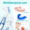 4 Pcs Denture Brush Set for False Teeth with White Carrying Case, Denture Toothbrushes with Double Sided Design, Dental Brush with Multi-Layered Soft Bristles and Rubber Anti-Slip Handle, 4 Colors view 4