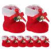 Sewroro 8pcs Reusable Christmas Candy Boots, Sweets Storage Decor for Holiday Party, Red Flocking Christmas Decoration view 1