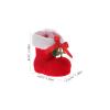 Sewroro 8pcs Reusable Christmas Candy Boots, Sweets Storage Decor for Holiday Party, Red Flocking Christmas Decoration view 3