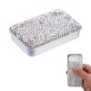 1 PC Dental Floss Portable Case, Bling Container Tooth Picks Dispenser Convenient Refillable Glide Floss Storage Container, Portable Bling Diamond Case for Travelling Flossing Solution, Silver view 1