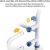 Toilet Safety Rail with Arms and Back, Adjustable Toilet Safety Frame, Bathroom Safety Rails for Elderly and Disabled, Supports up to 300 lbs, Fit Any Toilet(Blue) view 4