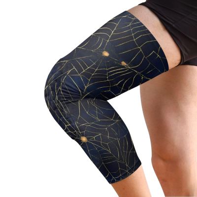 Golden Arachnid Web Dark Design Compression Knee Brace (Pack of 2) Joint Pain Relief Knee Pad Sleeve for Running, Daily Use, Tennis, Cycling