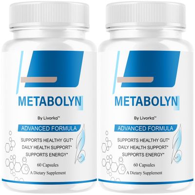 (2 Pack) Metabolyn Capsules - Original Metabolyn All Natural Advanced Formula Supplement Pills Support Health - Maximum Strength, Daily Premium for Overall Health & Wellness, 120 Capsules for 2 Months