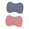 2Pcs Silicone Dish Brush Set, Double-Sided Dish Scrubber with Soft Bristles, Non-Scratch Kitchen Cleaning Brush for Cookware, 5.35 x 3.54 inch (& Gray) view 1