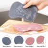 2Pcs Silicone Dish Brush Set, Double-Sided Dish Scrubber with Soft Bristles, Non-Scratch Kitchen Cleaning Brush for Cookware, 5.35 x 3.54 inch (& Gray) view 2