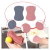2Pcs Silicone Dish Brush Set, Double-Sided Dish Scrubber with Soft Bristles, Non-Scratch Kitchen Cleaning Brush for Cookware, 5.35 x 3.54 inch (& Gray) view 3